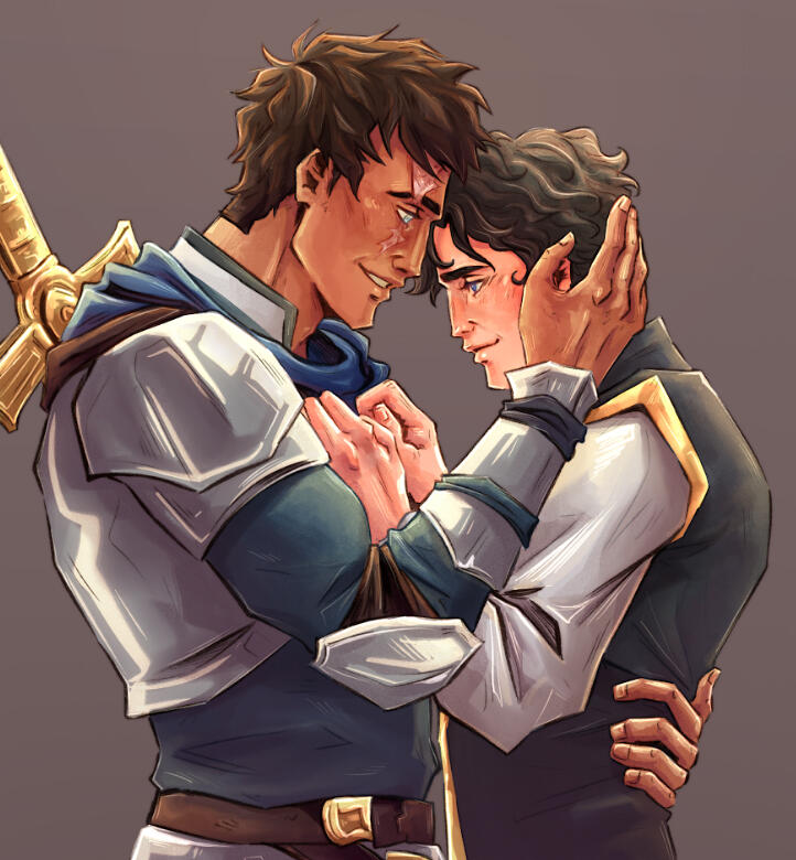 FULLY RENDERED HALF BODY ( 2 CHARACTERS )