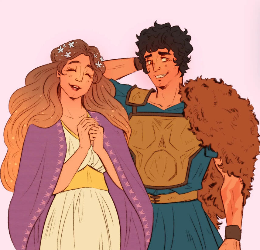 SIMPLE COLORED HALF-BODY ( 2 CHARACTERS )