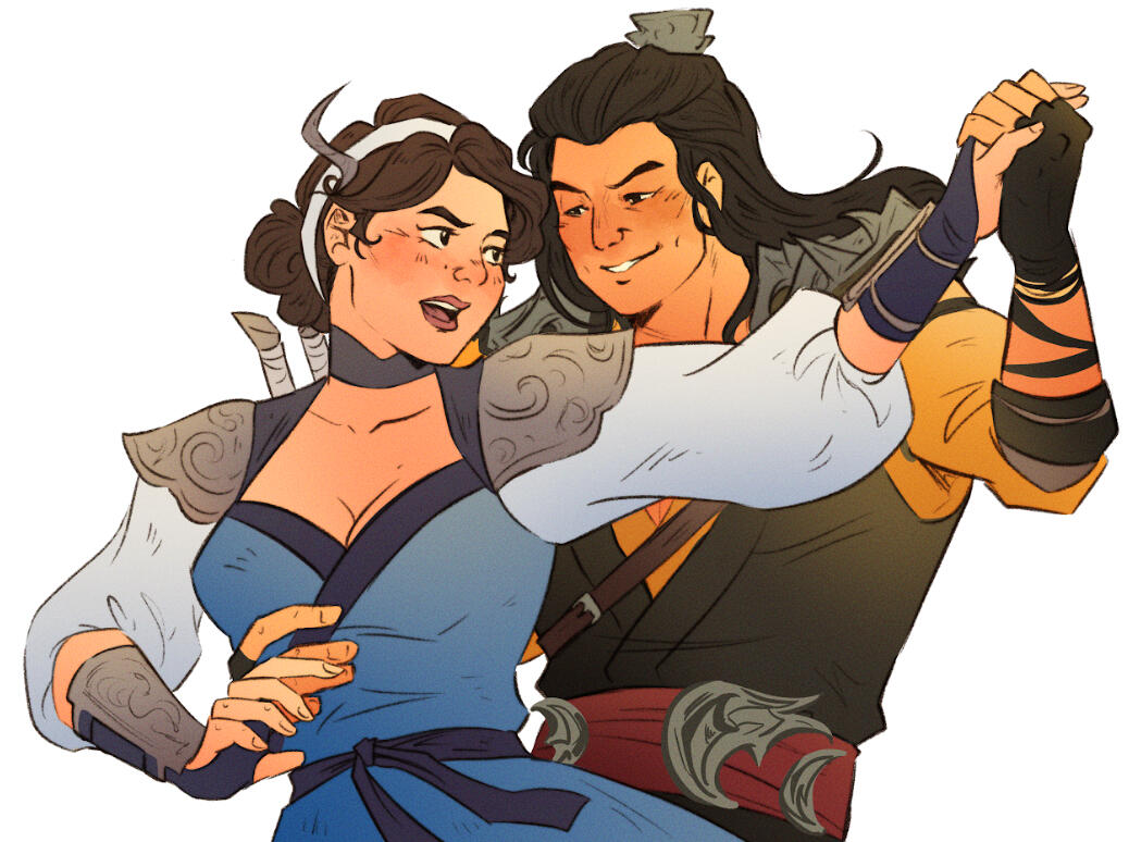 SIMPLE COLORED HALF-BODY ( 2 CHARACTERS )