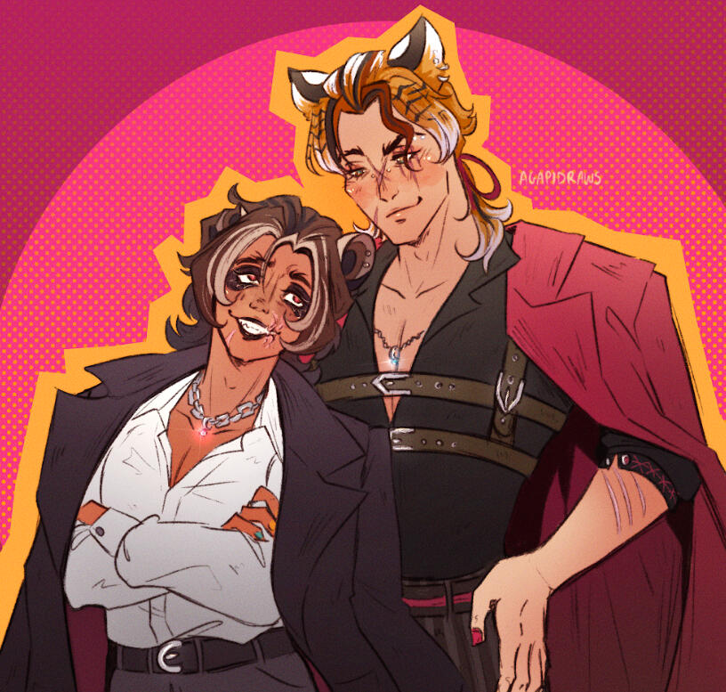 SIMPLE COLORED HALF-BODY ( 2 CHARACTERS )